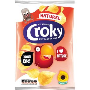 Croky chips naturel, zakje van 100 gram