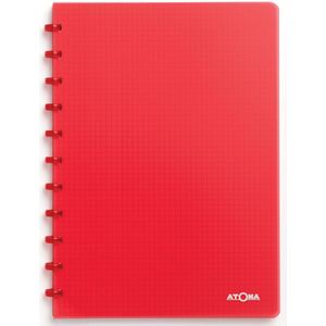 Atoma Trendy schrift, ft A4, 144 bladzijden, geruit 5 mm, transparant rood