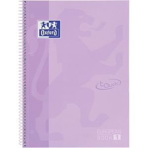 Oxford School Touch Europeanbook spiraalblok, ft A4 , 160 bladzijden, geruit 5 mm, pastel paars