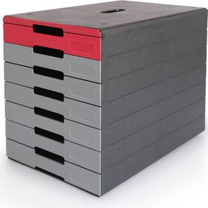 Durable ladenblok Idealbox Pro, 7 laden, rood