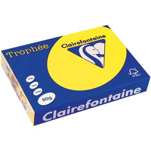 Clairefontaine Trophée Intens, gekleurd papier, A4, 80 g, 500 vel, zonnegeel