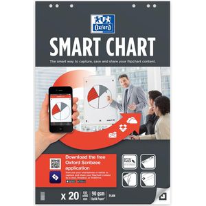 Oxford Smart Chart flipcharblok, ft 65 x 98 cm, pak met 20 vel, blanco