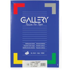 Gallery witte etiketten ft 105 x 48 mm (b x h), rechte hoeken, doos van 1.200 etiketten