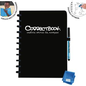 Correctbook A4 Original: uitwisbaar / herbruikbaar notitieboek, blanco, Ink Black (zwart)