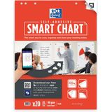 Oxford Smart Chart zelfklevende flipchartblok 60 x 80 cm, pak met 20 vel, blanco