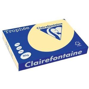 Clairefontaine Trophée Pastel, gekleurd papier, A3, 80 g, 500 vel, kanariegeel