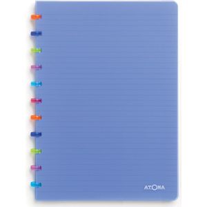 Atoma Tutti Frutti schrift, ft A4, 144 bladzijden, geruit 5 mm, transparant blauw