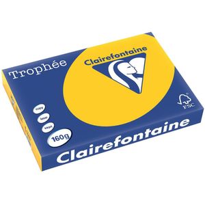 Clairefontaine Trophée Intens, gekleurd papier, A3, 160 g, 250 vel, zonnebloemgeel