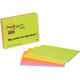 Post-It Super Sticky Meeting notes, 45 vel, ft 101 x 152 mm, geassorteerde kleuren, pak van 4 blokken