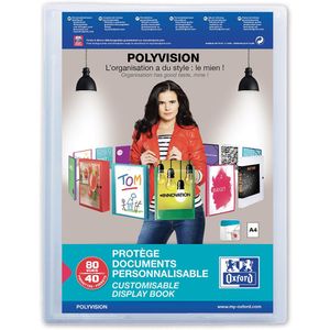 OXFORD Polyvision personaliseerbare presentatiealbum, formaat A4, uit PP, 40 tassen, transparant