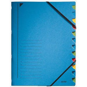 Leitz bureau sorteermap, karton, ft A4, 12 tabs, blauw