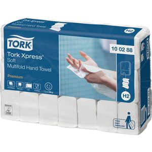 Handdoek tork h2 premium multifold wit 100288s-sDoos a 21 pak