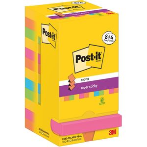 Post-It Super Sticky Z-Notes Carnival, 90 vel, ft 76 x 76 mm, 8  4 GRATIS