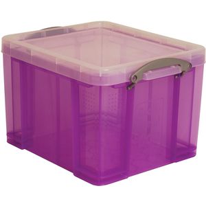 Really Useful Box opbergdoos 35 liter, transparant paars