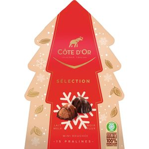 Côte d'or Selection kerstboom chocolade, doos van 130 g