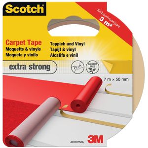 Scotch extra sterke tapijttape, ft 50 mm x 7 m, blisterverpakking