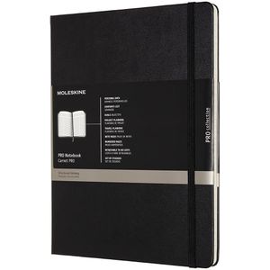 Moleskine notitieboek professional,  ft 19 x 25 cm, gelijnd, harde cover, 189 blad, zwart