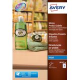 Avery J8102-10 productetiketten ft 63,5 x 42,3 mm, gecoat, 180 etiketten, wit