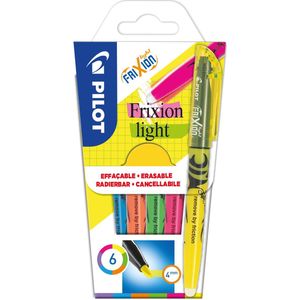 Pilot markeerstift Frixion Light, blister van 6 stuks in geassorteerde kleuren