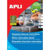 Apli afneembare witte etiketten ft 97 x 42,4 mm (b x h), 1.200 stuks, 12 per blad (3057)