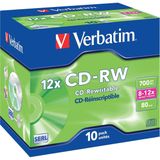 Verbatim CD rewritable CD-RW, doos van 10 stuks, individueel verpakt (Jewel Case)