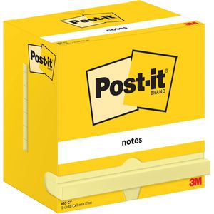 Post-It Notes, 100 vel, ft 76 x 127 mm, geel, pak van 12 blokken