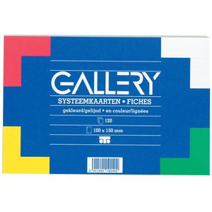 Gallery gekleurde systeemkaarten, ft 10 x 15 cm, gelijnd, pak van 120 stuks