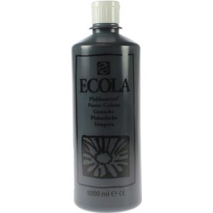 Talens Ecola plakkaatverf flacon van 1000 ml, zwart