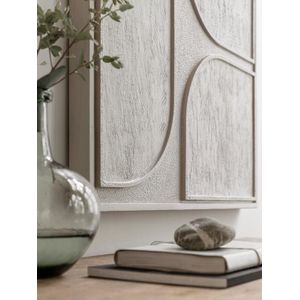 MUST Living Wall Panel Lorcan Cream small,102x76x4 cm, cream wooden bark