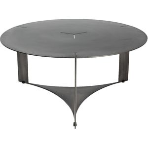 PTMD Ferrum Grey oldnickle metal coffeetable round 80cm