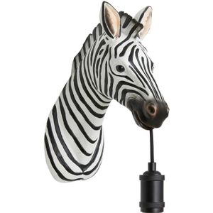 Light & Living Wandlamp Zebra - Zwart/Wit - 34.5x16x24.5cm - Binnen Modern