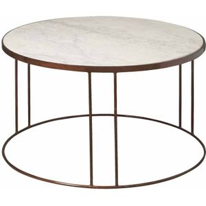 Tower living Iron coffee round table w marble top 81x81x48