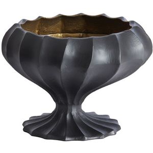 Light&living Pot op voet deco 14x13x10 cm MIKIE mat zwart+antiek brons