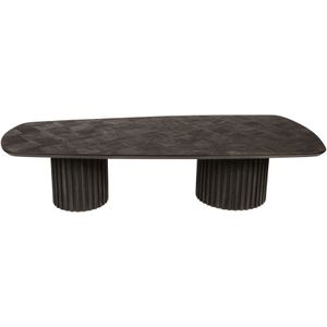 PTMD Fieron Black wooden coffee table double round base