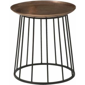 Tower living Iron side round table w alu top 41x41x43