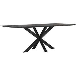 DTP Home Dining table Curves rectangular BLACK,78x210x100 cm, recycled teakwood