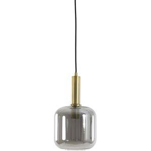 Light&living Hanglamp Ø16x26 cm LEKAR antiek brons+smoke glas