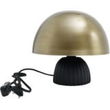 PTMD Seventies Black iron table lamp gold top S