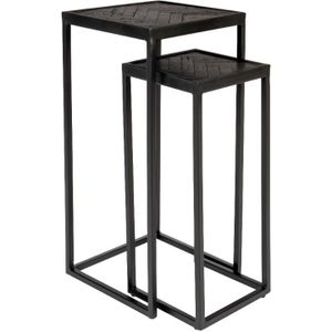 ANLI STYLE Side Table Parker Set Of 2 High Black