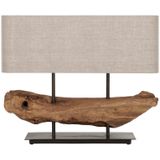 MUST Living Table lamp Log Erosion,58x70x28 cm, linen natural shade