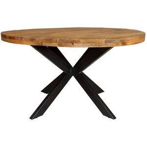 Eetkamertafel Sanne industrieel rond massief mango 140 cm