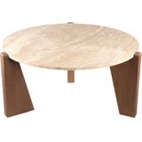 PTMD Rubina Natural marble table oak wood switch legs L