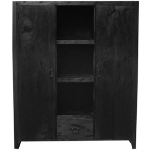 Boekenkast Boaz Black | 2 deuren 1 lade|STF-832