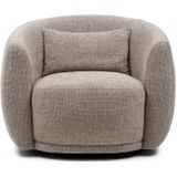 Riviera Maison Leonardo Swivel Armchair, chenille jacquard, bright taupe