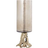 PTMD Windlicht Quers - 13x13x37 cm - Glas - Champagne