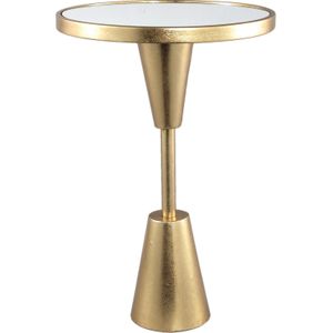 PTMD Welinda Gold iron sidetable cone with mirror top