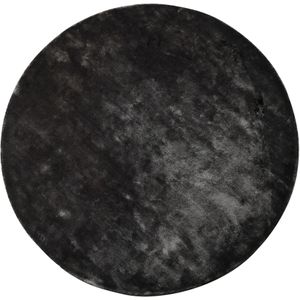 PTMD Flavia Black viscose handwoven carpet round