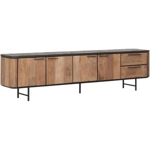 DTP Home TV stand Soho large, 4 doors, 2 drawers,60x230x40 cm, recycled teakwood and mortex