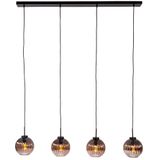 Furntastik Abbasanta Hanglamp, 4-lichts, smoke glas