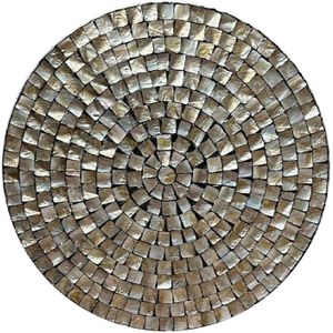 PTMD Nikael Bronze round poly shell bamboo wall panel S